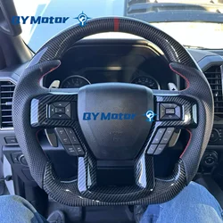 Real Carbon Fiber Steering Wheel Fits For Ford F150 F-150 Raptor 2015-2020 Customized Steering Wheel Accessories