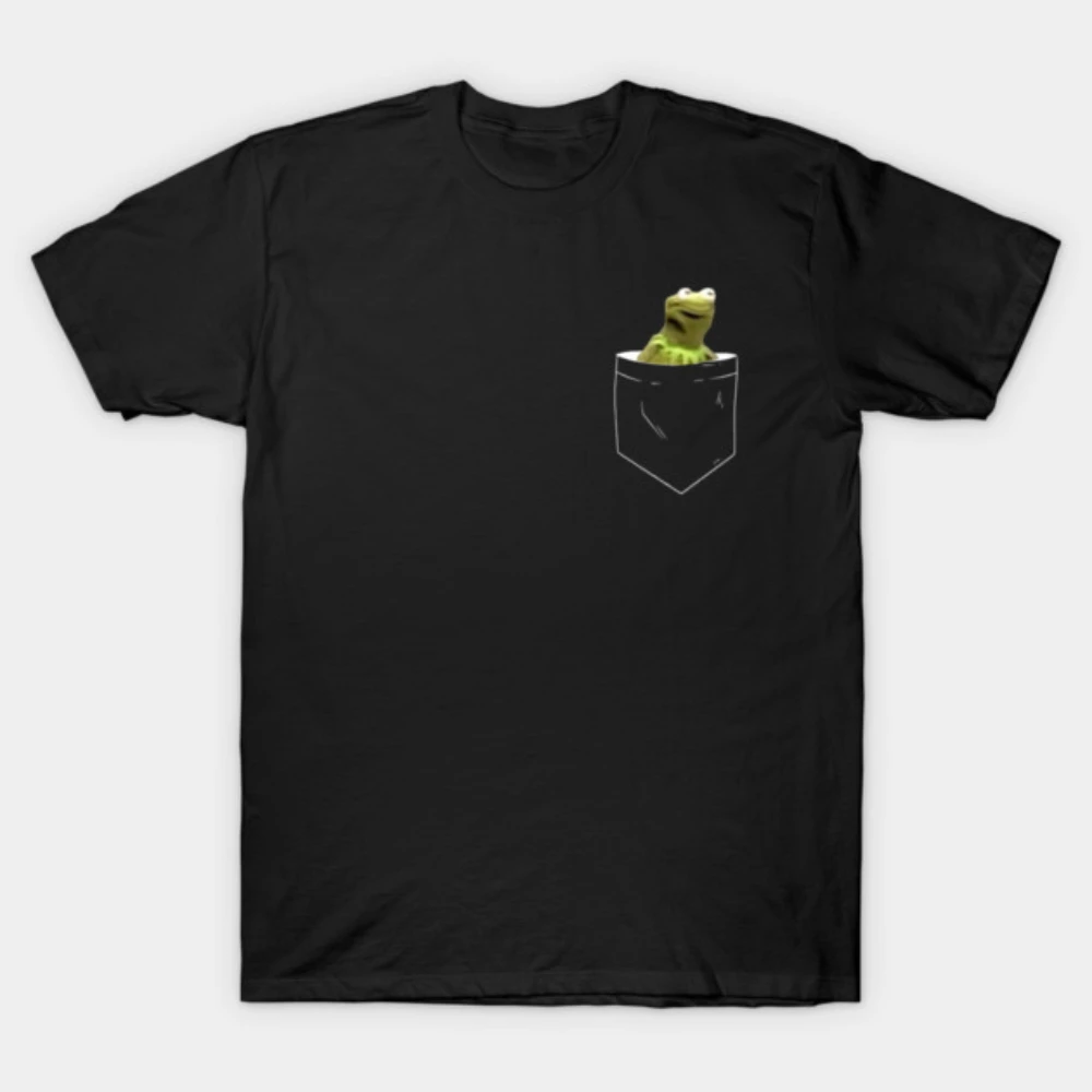 Men Women 2026 Cotton T Shirt Pocket Kermit The Frog Print Casual Streetwear Cute Muppet Graphic Clothing