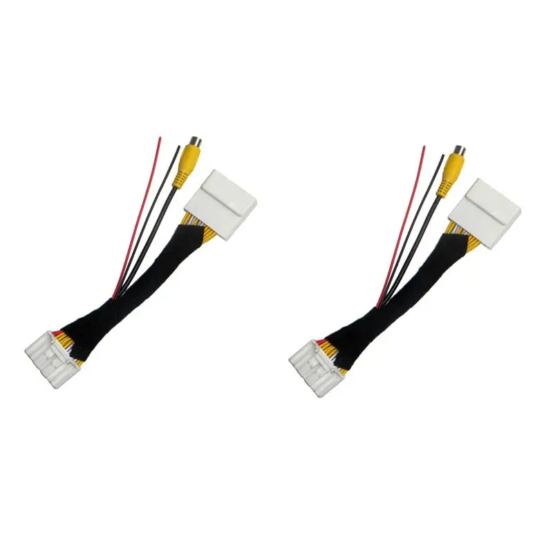 2PCS 28 Pin Car RCA Video Reverse Camera Convert Cable Adapter For Mazda 2 3 6 CX-5 Demio Axela Roadster MX-5 Miata Durable-A67F