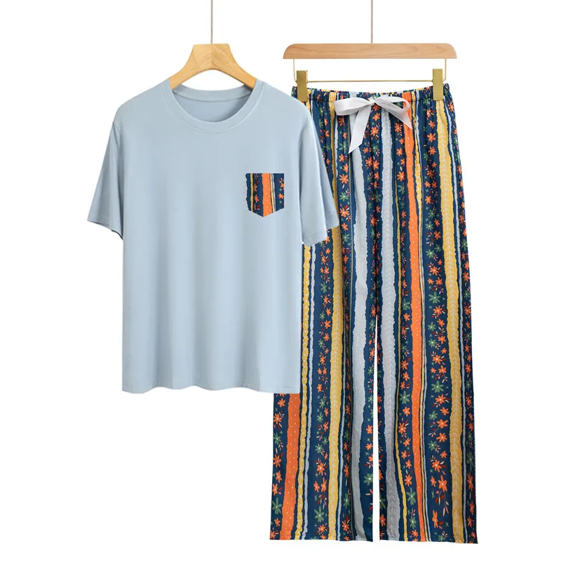 

Женский домашний комплект для сна: пижама из модала с круглым вырезом, свободные шорты и футболка с коротким рукавом