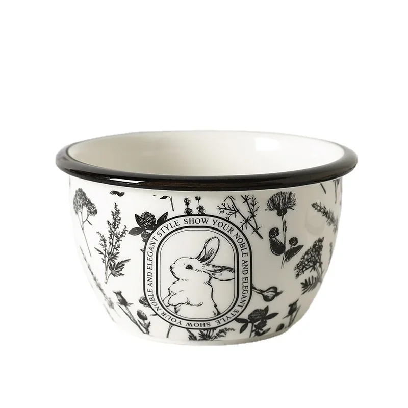 

Посуда с кроликом, набор мисок и тарелок, домашняя французская миска в стиле ретро, тарелка и тарелка, креативная посуда