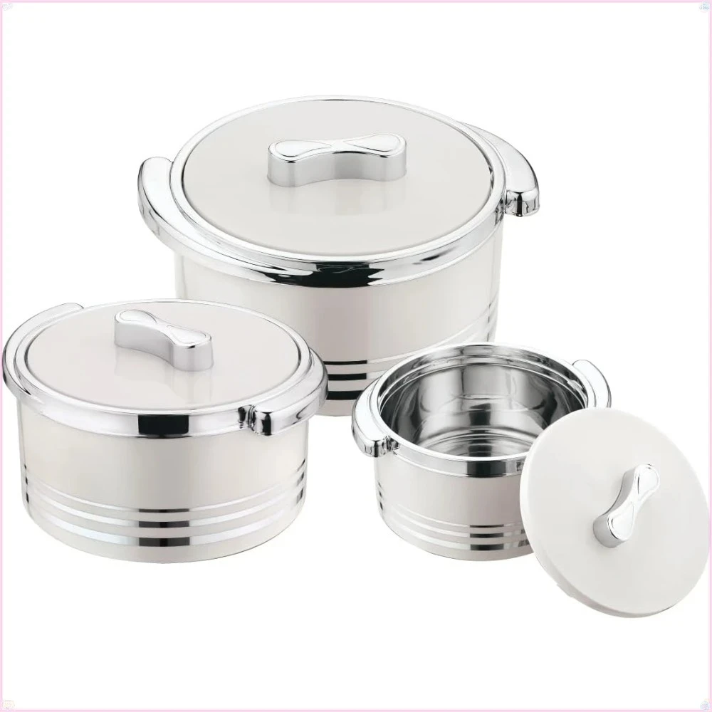 

Изолированная кастрюля с крышкой, набор из 3 предметов 3,7/2,6/1,5 л. Подогреватель еды/охладитель для горячей кастрюли — термосуп/мамы для сервировки салатов — мединицы