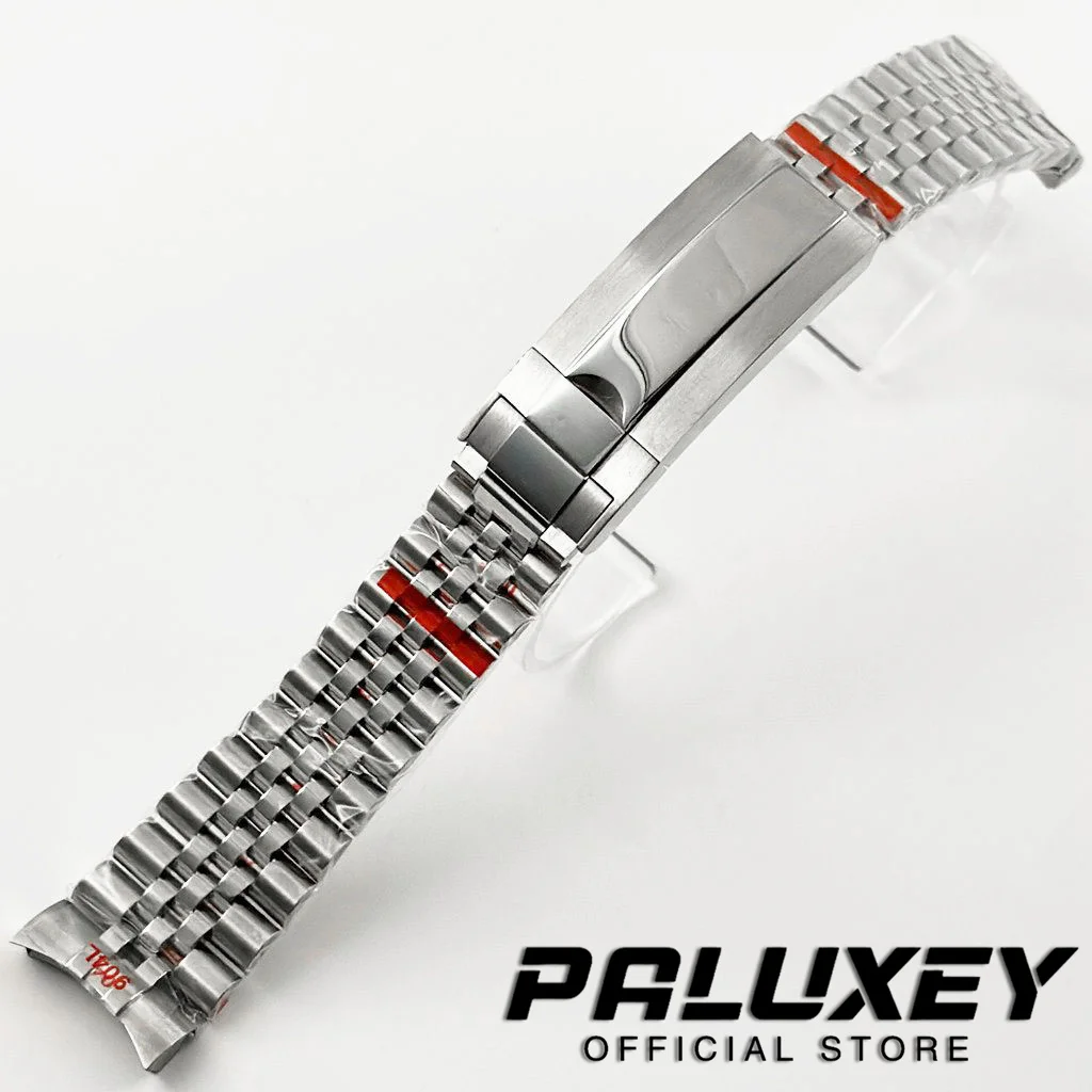 يوبيل المحار الفضي الرئاسي ، قفل الانزلاق ، سوار معصم من الفولاذ المقاوم للصدأ لسجل الغواصات ، جودة عالية ، عرض 20 ، 904L