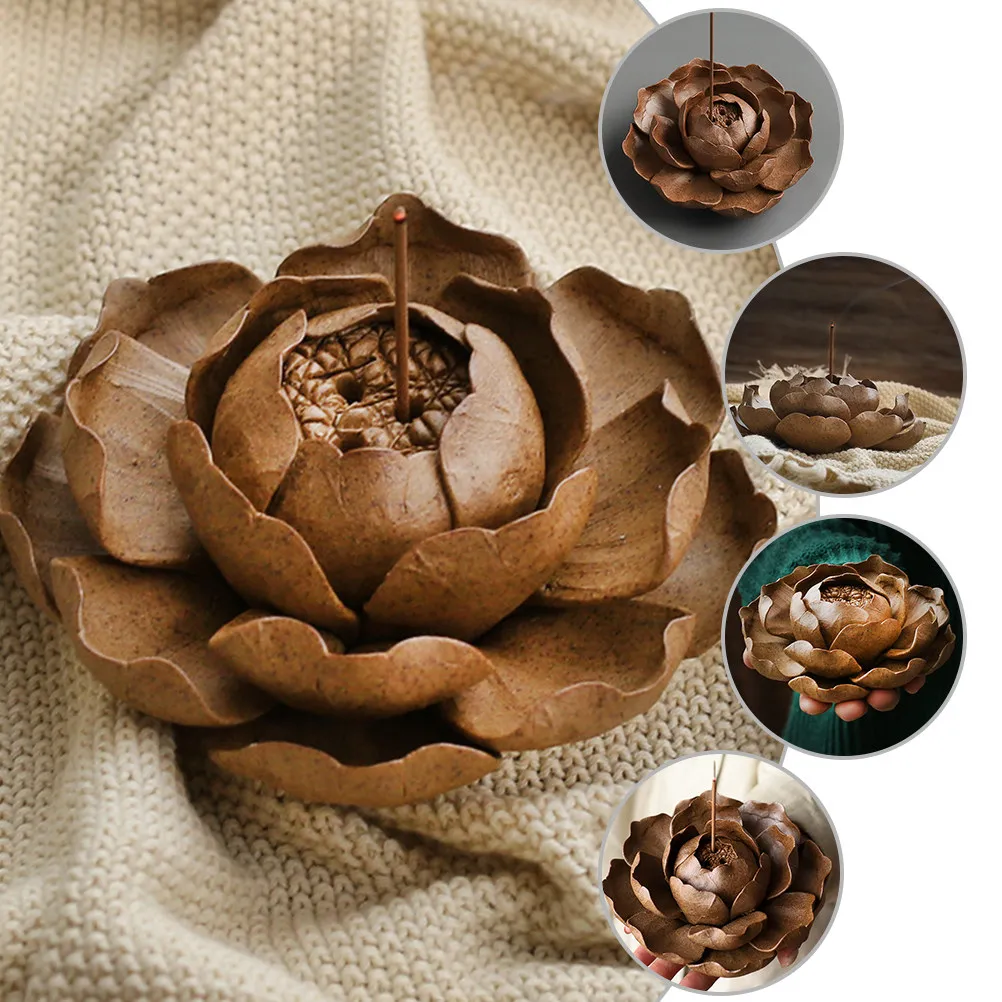 

Керамическая аромалампа-лотос (1 шт.) с эффектом таинственного дыма для релаксации, учебы, спальни, дзен-интерьера