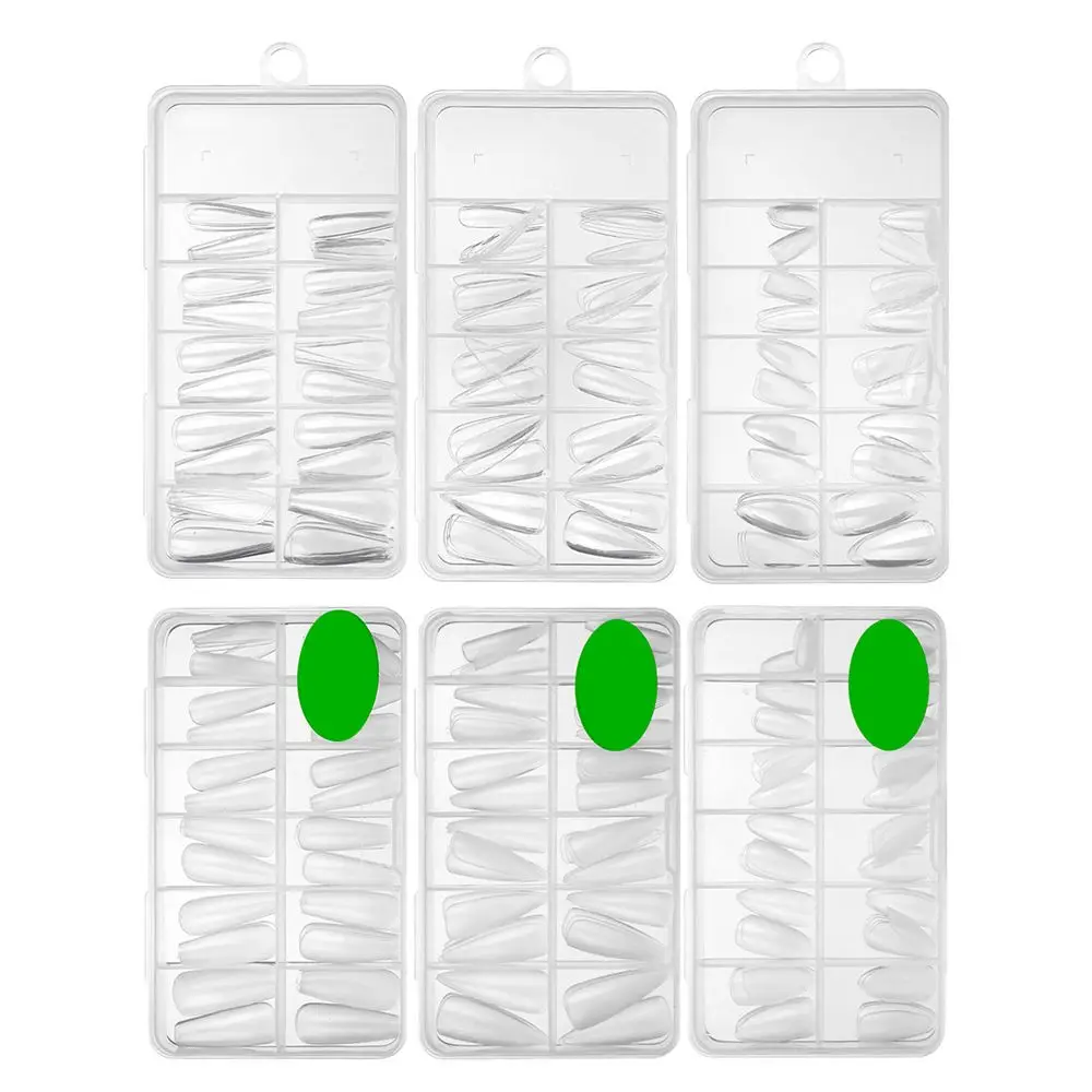 Outil d'art à pression avec mallette de rangement, Capsule pour faux ongles, Extension d'ongles, couverture complète, pointes artificielles longues