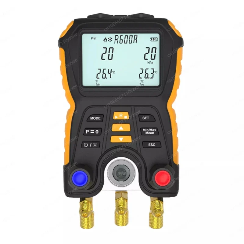 HT-750 Digital Pressure Gauge Refrigeration Vacuum Manifold Tester Refrigerant Meter r134a Electronic for Leakage Temperature