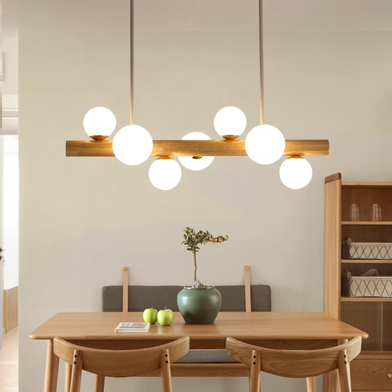 Pendant Lights Wood Lamp Decoration Home Chandelier Minimalist Hanging Lighting LED Fixture Ceiling Lantern Modern Style Lusters