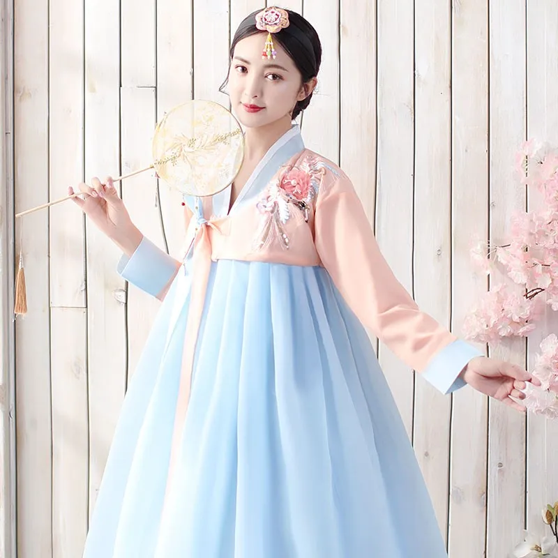 

Hanbok Korean Traditional Women's Costume Dance Stage Ethnic Style Royal Court Clothes Wedding Photo Suit