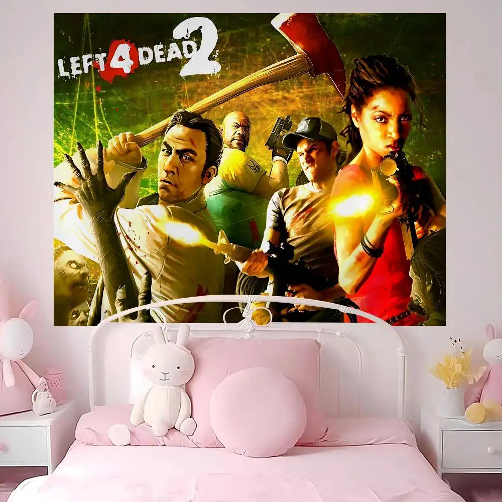 Action Game L-Left 4 Dead Anime Cartoon Tapestry Wall Hanging Decoration Household Home Decor