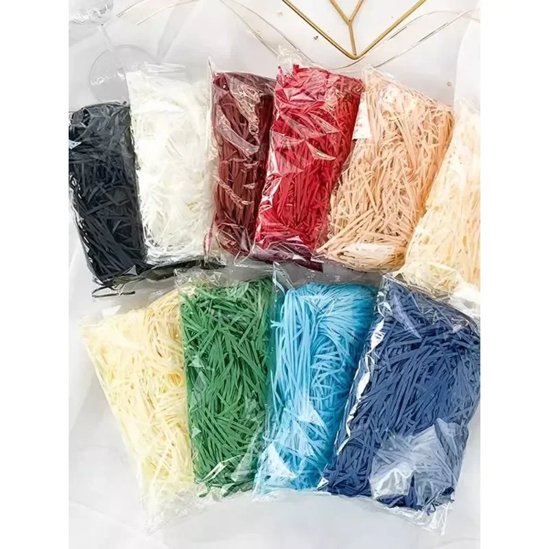 0.5kg/1.5kg Colorful Raffia Shredded Paper Candy Boxes DIY Gift Box Filling Material Tissue Party Gift Packaging Filler Decor