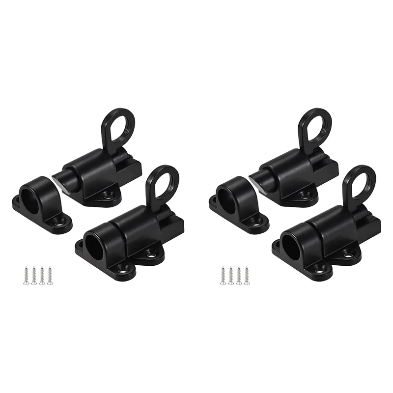 

4 Pack Spring Loaded Latch Sliding Lock, Used For Automatic Door Closing Gun Barrel Latch Automatic Sliding Door Lock