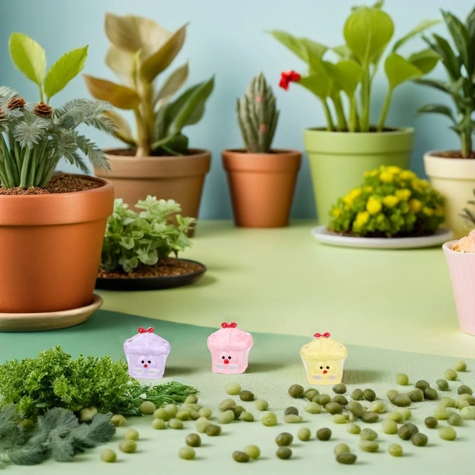 14Pcs Glow-in-the-Dark Resin Santa Figurines for Christmas Micro Landscape, Bonsai & Holiday Decor