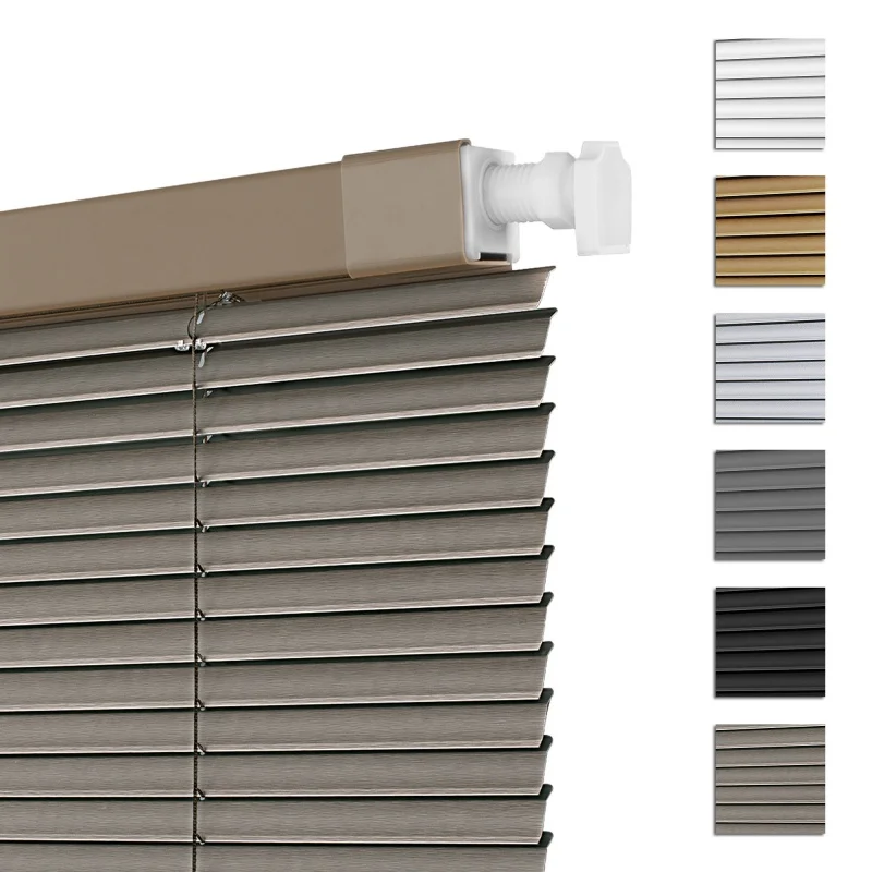 No Drill Install Venetican Blinds Protect Wall Waterproof 35MM Slat Easy Clean Manual Cordless Aluminum Shades For Custom Window