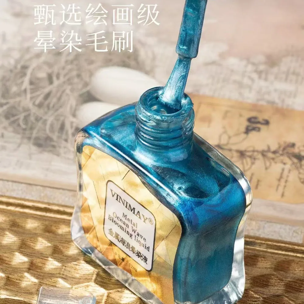 VINIMAY المعادن موجة البحر تزهر هلام مسمار البولندية ماجيك لطخة فقاعة هلام مسمار DIY بها بنفسك الورنيش مانيكير الديكور مسمار الفن لصالون