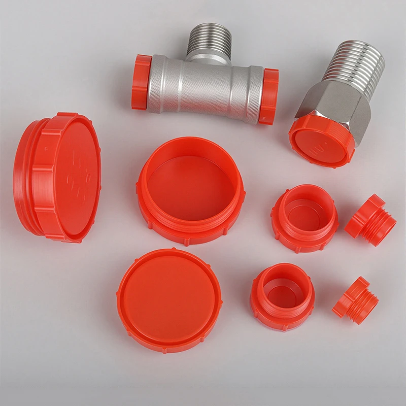 10-100pcs Red Plastic Thread Protector Cap Pipe End Cover Dust Plug for Male Female Threaded Fittings Hydraulic Pneumatic Parts