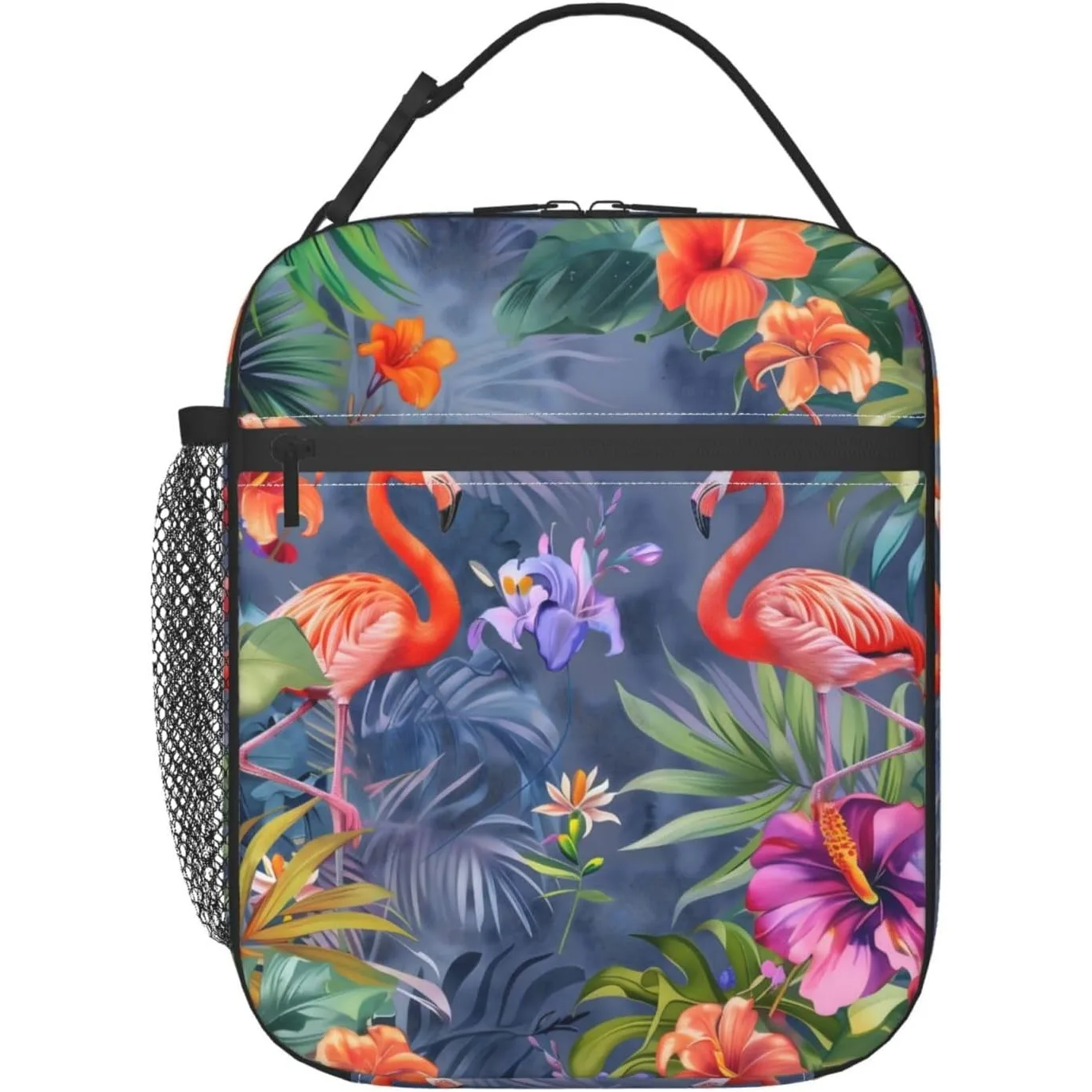 Pretty Flamingo Lunch Box for Women Girls Kids, Insulated Cooler Lunch Bag