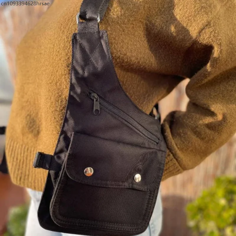 

Underarm Bag Unisex Multi Functional Anti Theft Outdoor Casual Streetwear Chest Pack with Zippered Wallet Pockets Cosplay Props