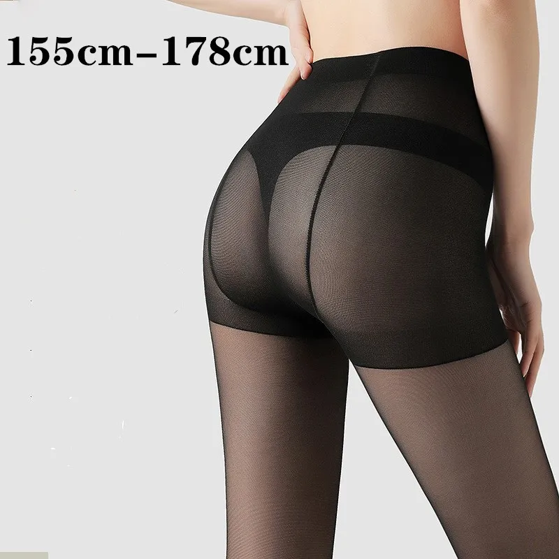 

2023 155- 178cm 2pcs Tall Women Pantyhose 0d Thin Summer Anti Hook Silk Sexy Ultra Thin Invisible Air Lengthened Black Tights