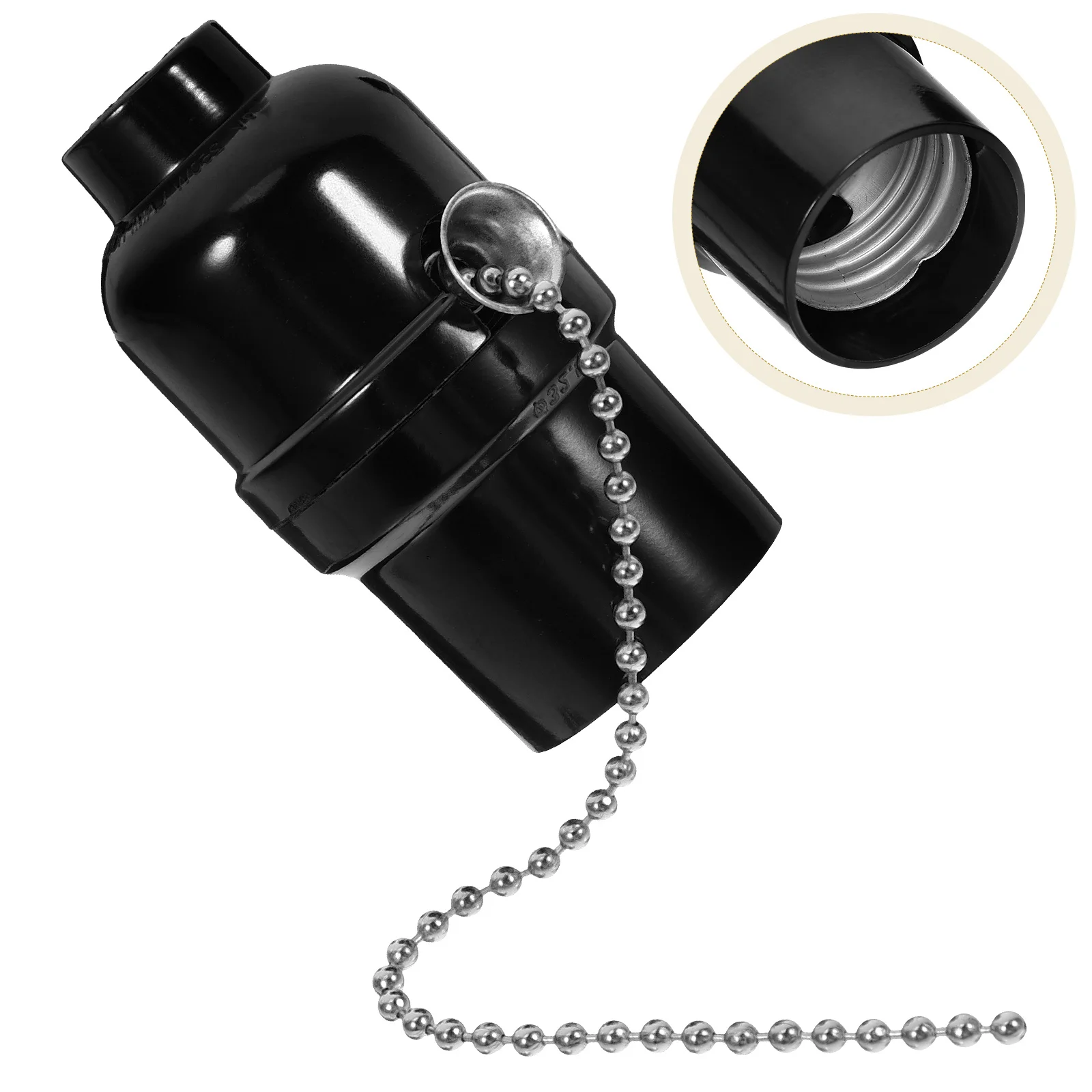 

E27 Holder With Chain Lampholder For Ceiling Light Lamp Base Adapter Pull String Light Fixture Electric Wood Pull Chain Lamp