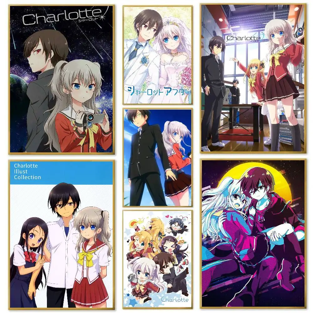 C-Charlotte Animation Poster Art Sticky Wall Waterproof Home Living Room Bedroom Bar Aesthetic Decoration
