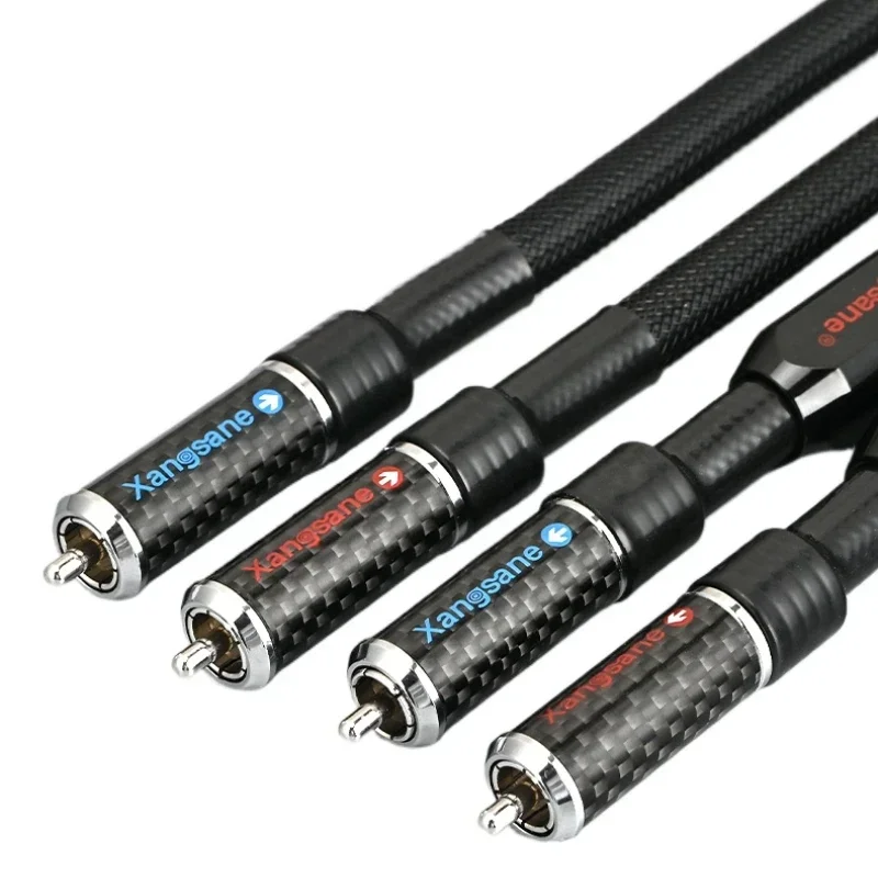 CUICUI EGG Paar audiophile Cinch-Kabel, reines Silber, HiFi-Audio-Signalleitung, nicht magnetischer Stecker für Verstärker, CD-Player