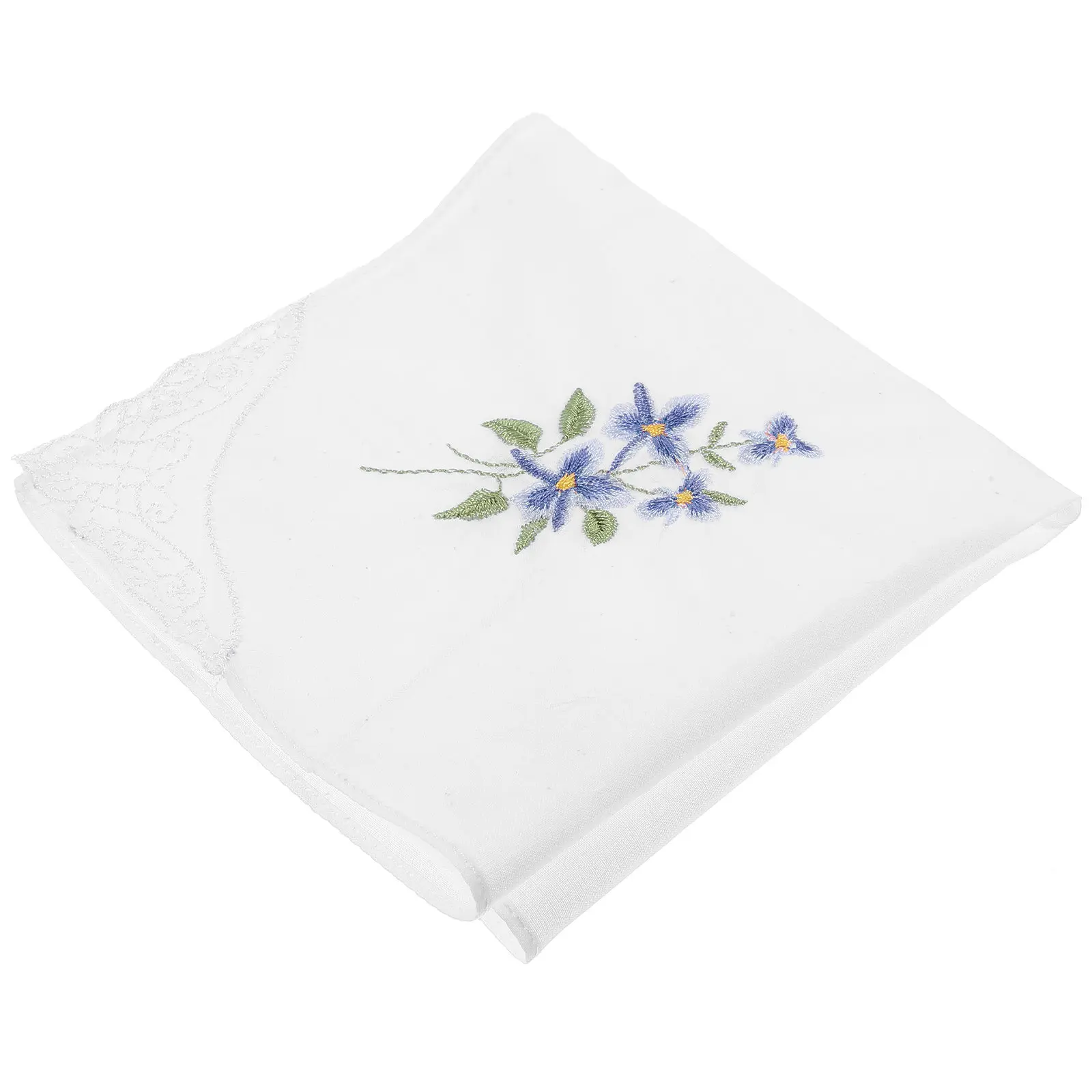 

Lace Handkerchief Cotton Embroidered Square Women Girls Daily Use Tea Party Gift Lace Handkerchiefs for Women Handkerchiefs