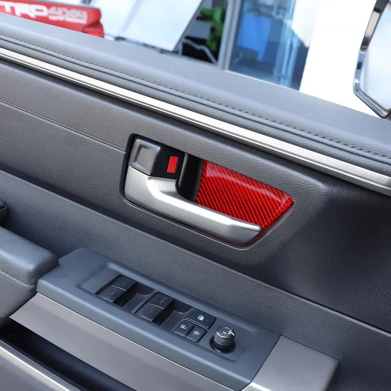 For Toyota Tundra 2022-2024 For Toyota Sequoia 22-24 Soft Carbon Fiber Car Inside Door Bowl Cover Trim Sticker Car Accessories