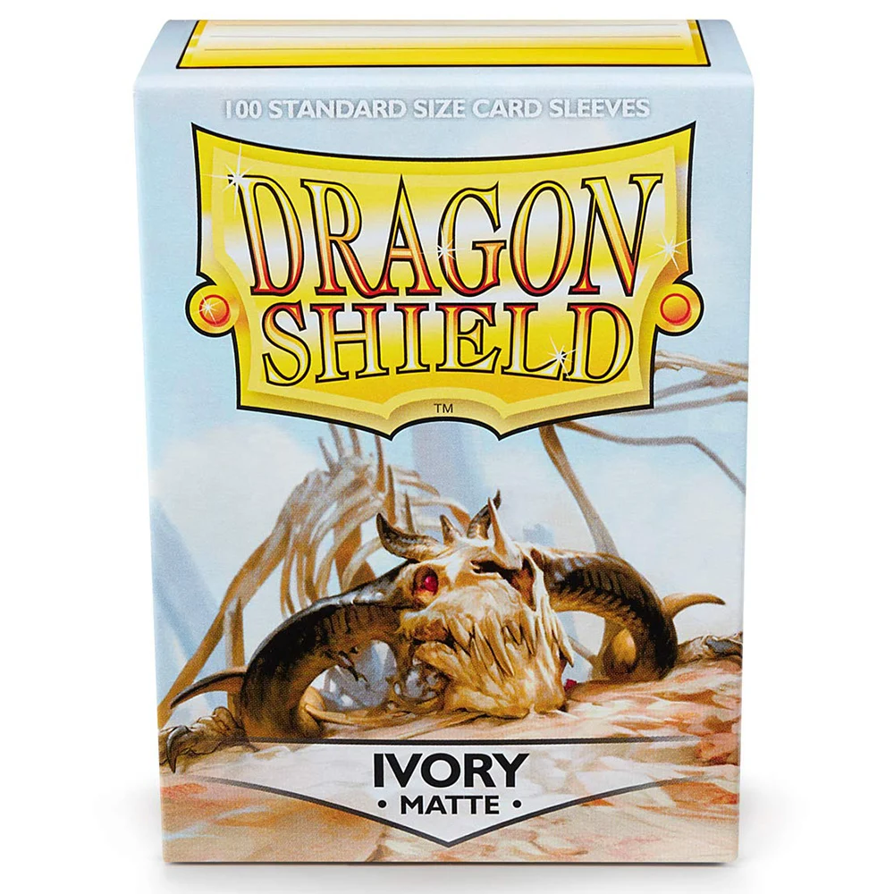 100 Standardgröße Dragon Shield Neue Hüllen 66 x 91 mm elfenbeinweiße Mattierungskartenhüllen für MTG-Brettspielkartenhüllen