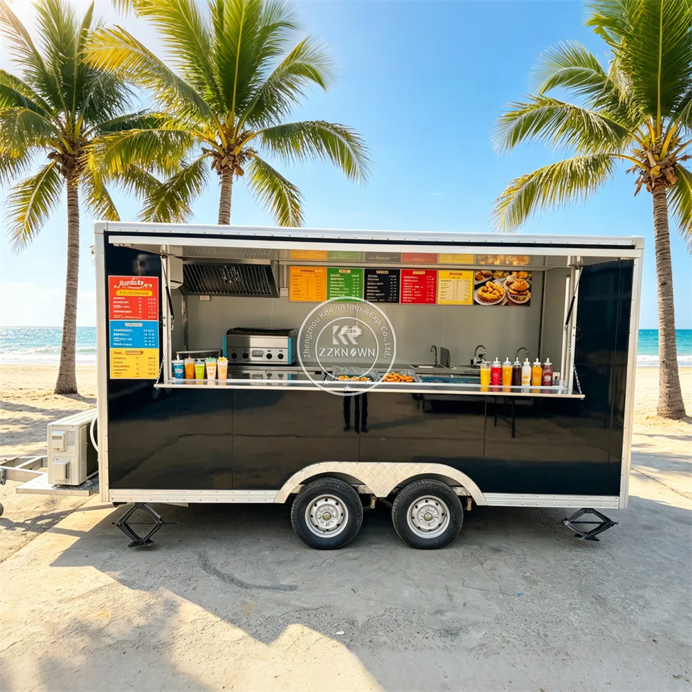 Commercial Coffee Ice Cream Fast Food Kiosk Mobile Food Cart Concession Trailer Burger Bubble Tea Food Truck For Sale