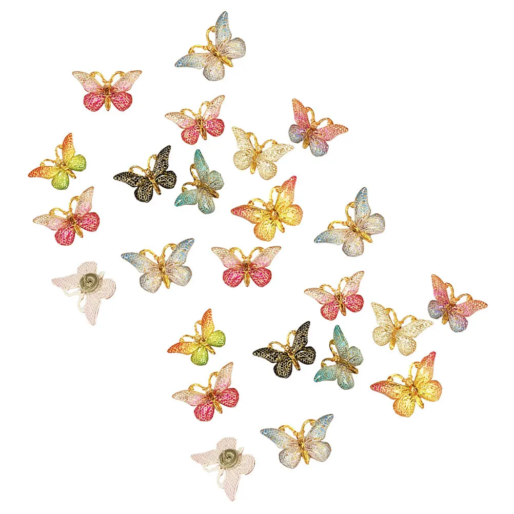 

24pcs Pushpins Butterfly Shape Multi-Function Thumb Tacks For Map Markers Home Office Desk Accessories Cork Board Supplies Small