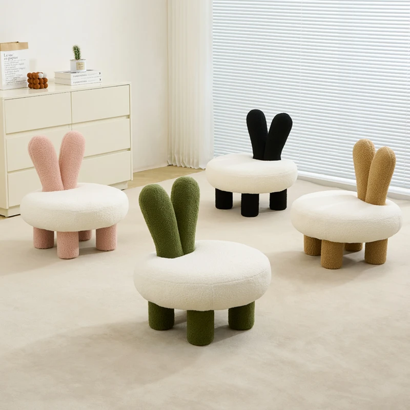 كريم نمط غرفة المعيشة البراز المنزل مسند الظهر كرسي صوف الضأن تغيير البراز منخفضة المستوى للأطفال أريكة البراز
