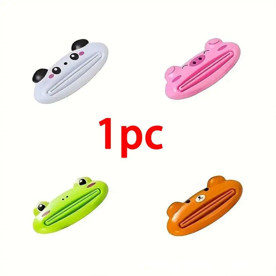 Cute Cartoon Animal Toothpaste Squeezer,Lightweight Plastic Bathroom Accessory,Easy-to-Use Cleaner Holder,Fun Design