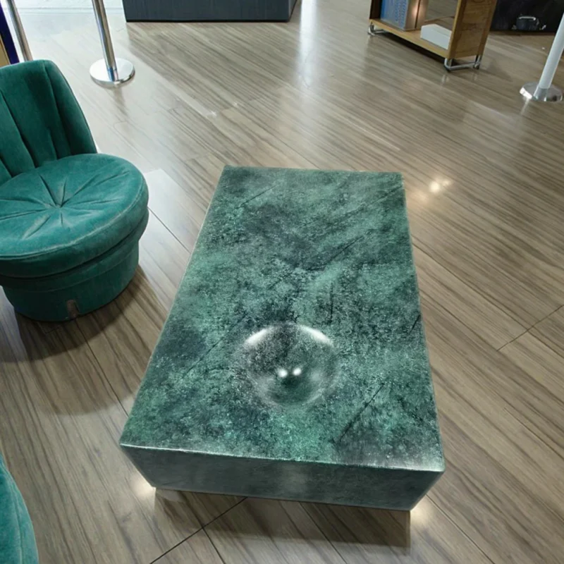 ⁕rModern Style FRP Table Unique Green Textured Design Suitable for Indoor Outdoor Use Premium FRP Coffee Table