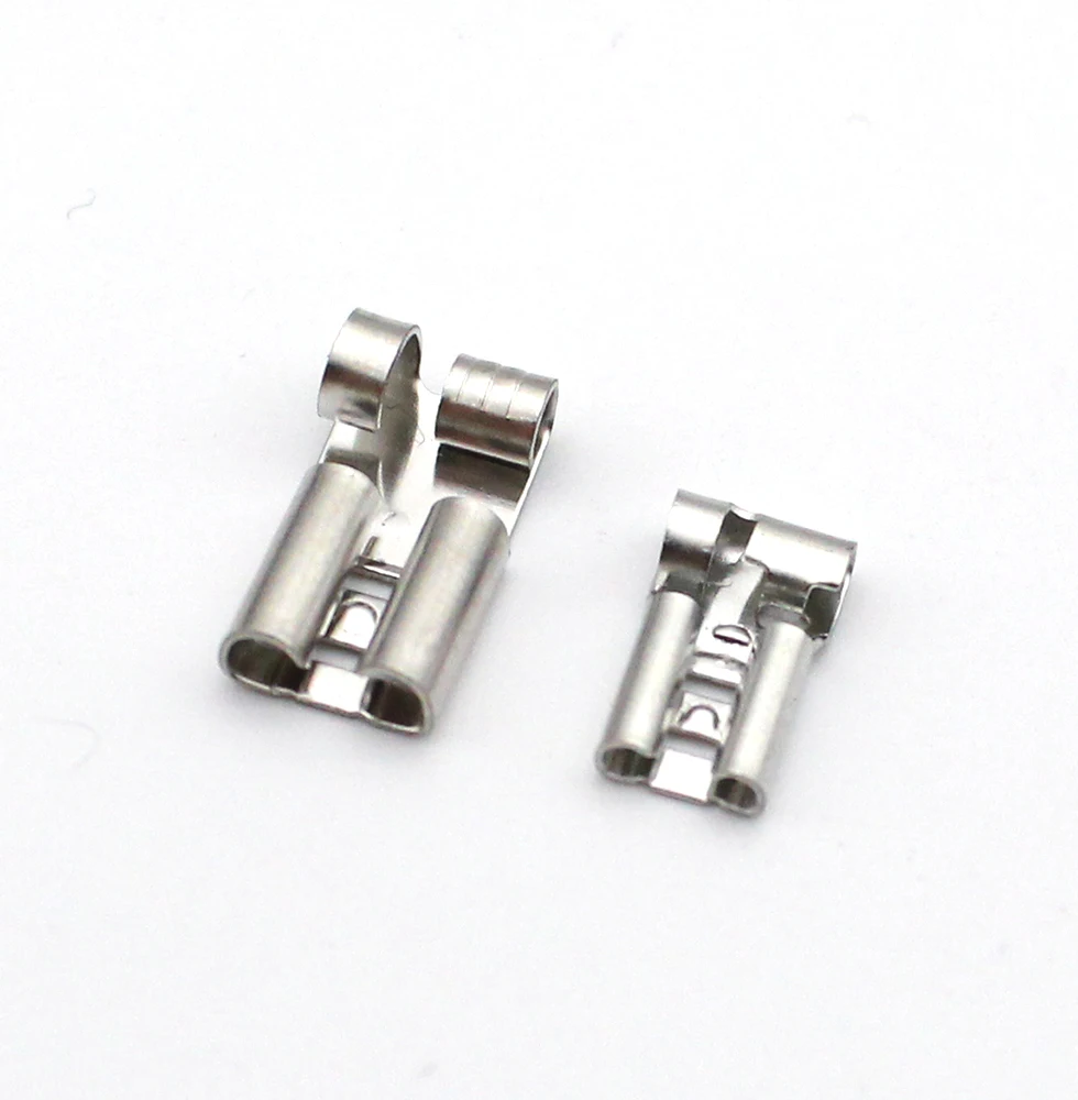 Terminal à sertir en laiton DJD031-2, connecteur femelle à broche, broches de prise de voiture à Angle de courbure, connecteur de terminal enfichable 4.8mm/6.3mm