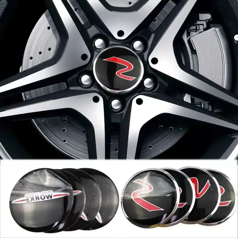 

4PCS 56mm Car Wheel Center Coopers John Cooper Works Emblem Hub Sticker for MINI JCW R56 F56 R50 R52 R53 R55 Badge Decoration