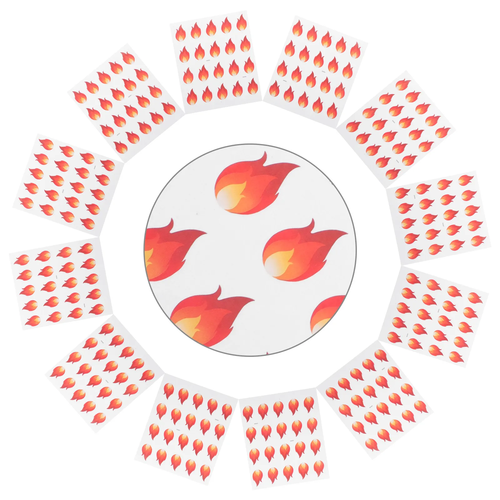 

500Pcs Fire Stickers Mini Flame-Shaped Decals High Adhesion Waterproof Small Adhesive Labels for DIY Scrapbooking Journals