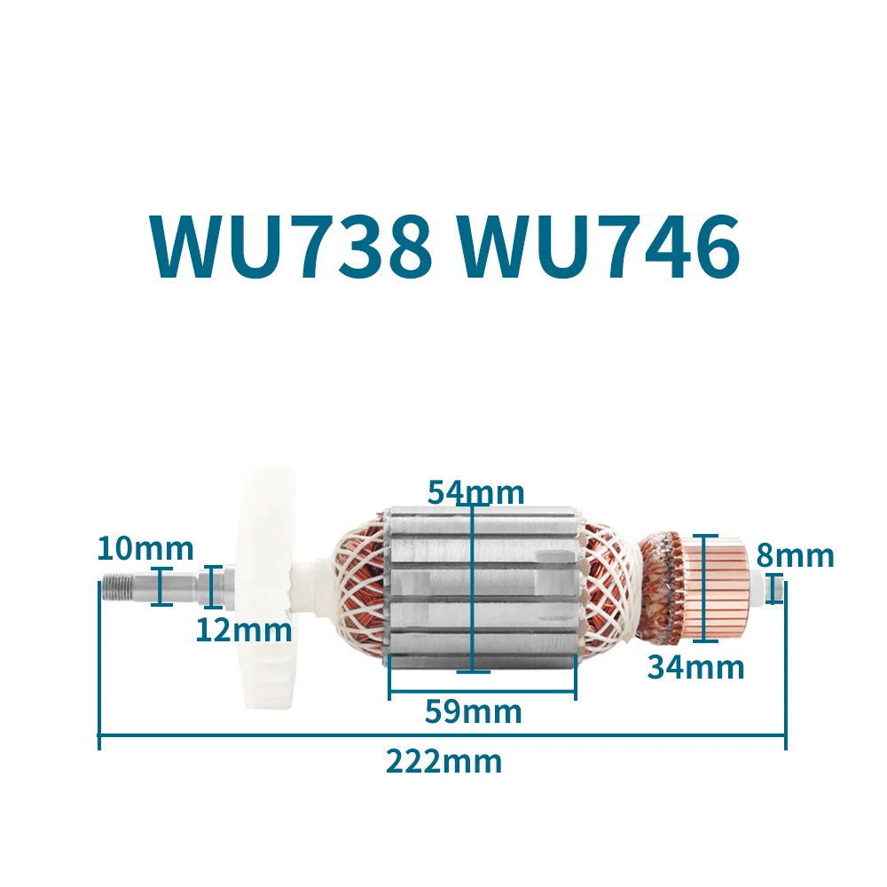 AC220-240V Armature for Worx WU738 WU746 WU746 Angle Grinder Rotor Anchor Stator Coil Replacement Accessories