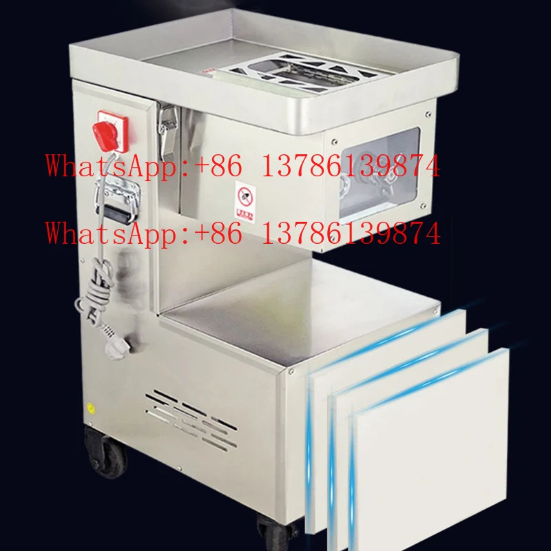 Commercial Vertical Meat Cutter - Enhanced Stainless Steel Multi-functional Fresh Meat Slicer