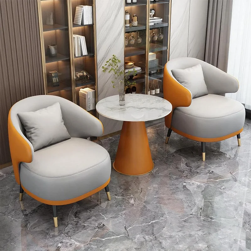 

High-end business reception sofa coffee table combination