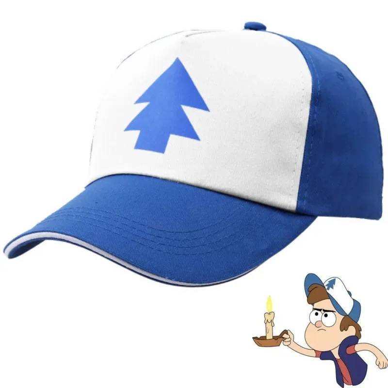 qq273Anime Cartoon Pines Hats Gravity Falls Dipper Baseball Caps Cosplay Accessories Hat Canvas Adjustable Boys Cotton Pine Cap