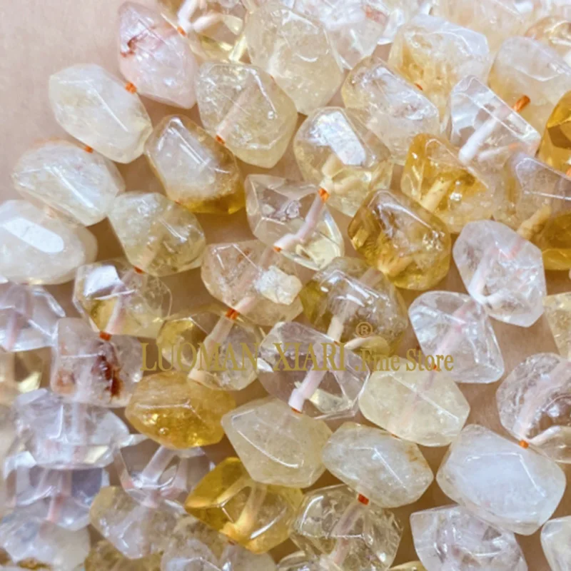 6x11MM AAA Natural Citrine Quartz Gemstone Special Cut Loose Spacer Beads for Jewelry Making DIY Bracelet Accessories 15\'\'