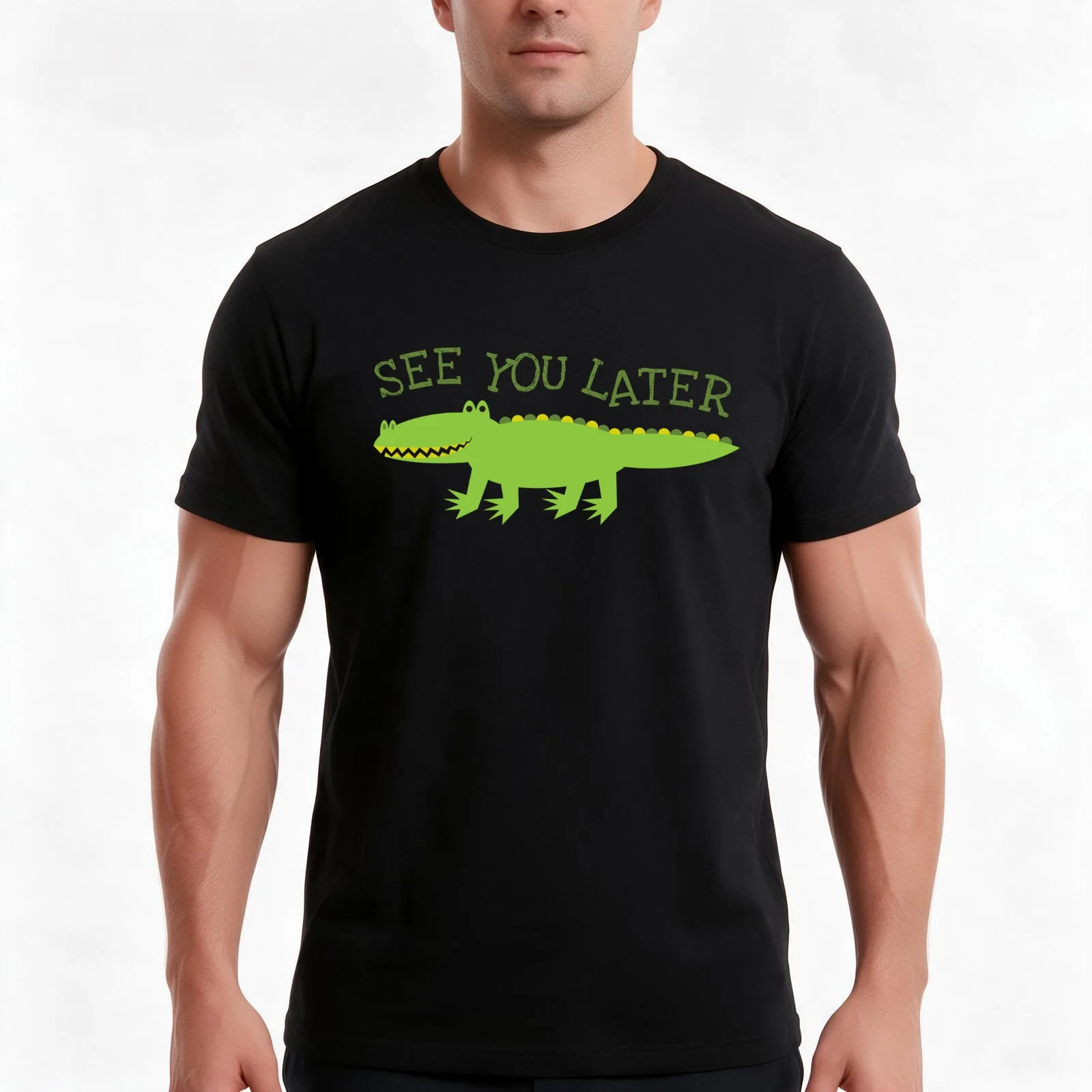 See You Later, Alligator T-Shirt, Summer Casual Cotton Tee, Oversized Streetwear Tops, Vintage Graphic Print, Unisex Men Women
