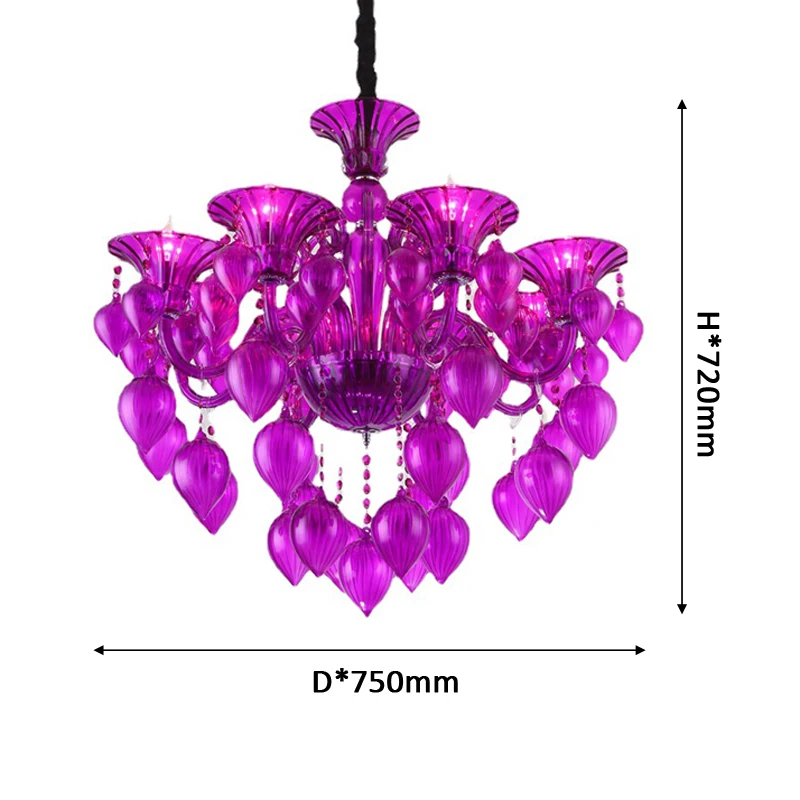 Modern Creative Purple Lotus Leaf Bud Shaped Bedroom Chandelier Mediterranean Blue Positive Red Ktv Corridor Led Pendant Lamp