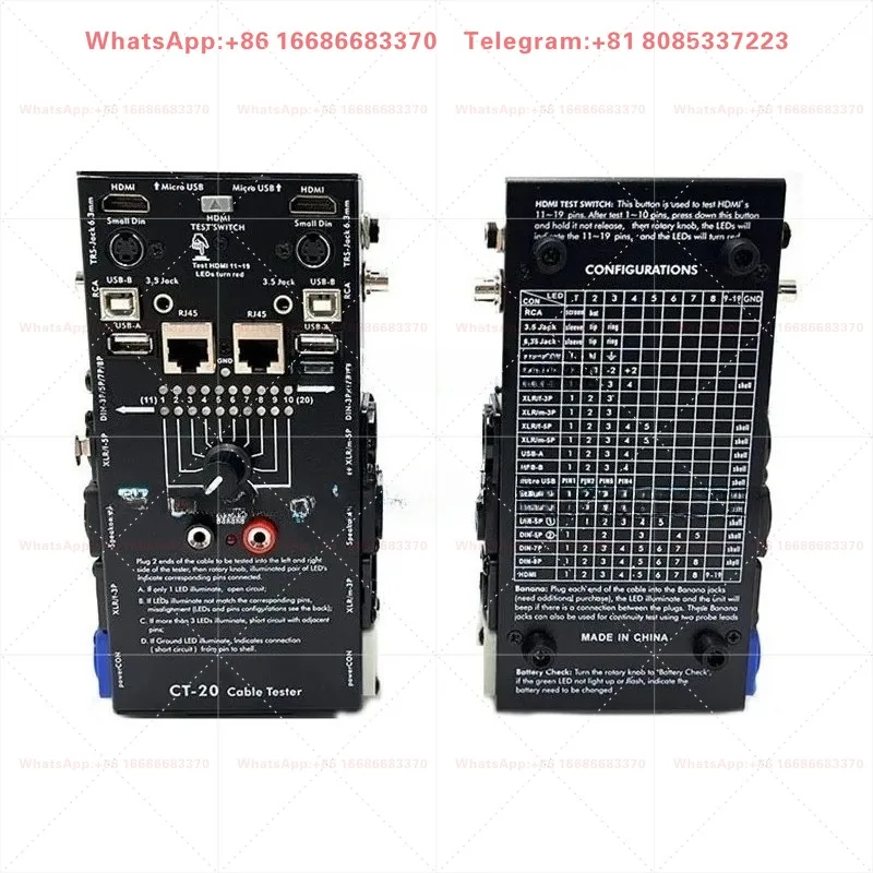 CT20 Multi-Function Audio XLN Signal Audio Battery Line Measuring Instrument  Line Measuring Tool