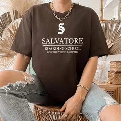 Salvatore Boarding School T-shirt TV Show TVD Vampire Diaries Tees Damon Stefan Salvatore Shirt Mystic Falls Vampire Fans Gift