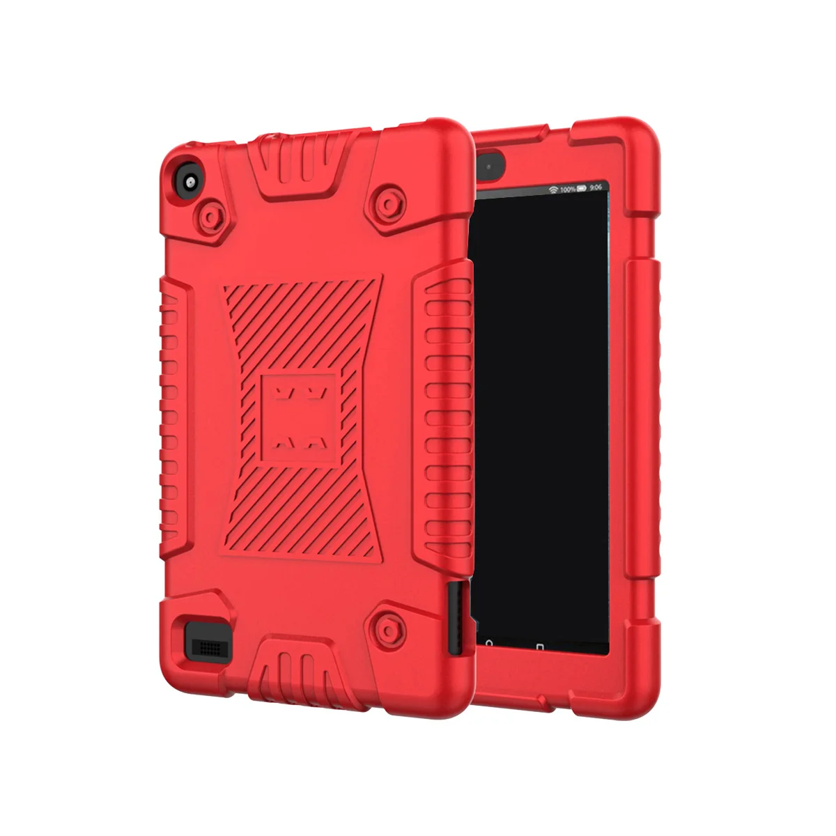 Silicone Hard Case for E-Book Tablet Red Shockproof Stand Cover Hybrid Protector Slim Fit Full Access Buttons Controls Ports