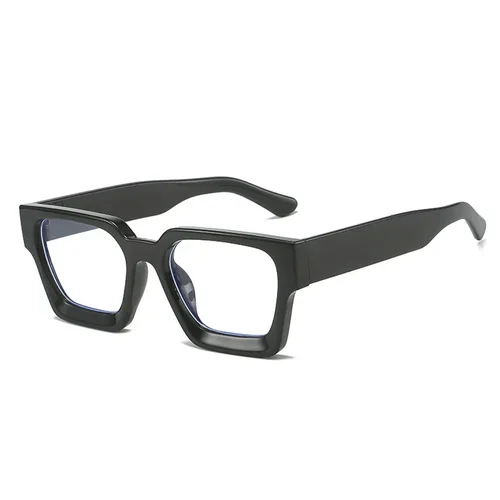 Gafas cuadradas gruesas negras antiluz azul para hombres y mujeres, monturas de gafas de plástico para trabajo por ordenador, gafas de moda Multicolor
