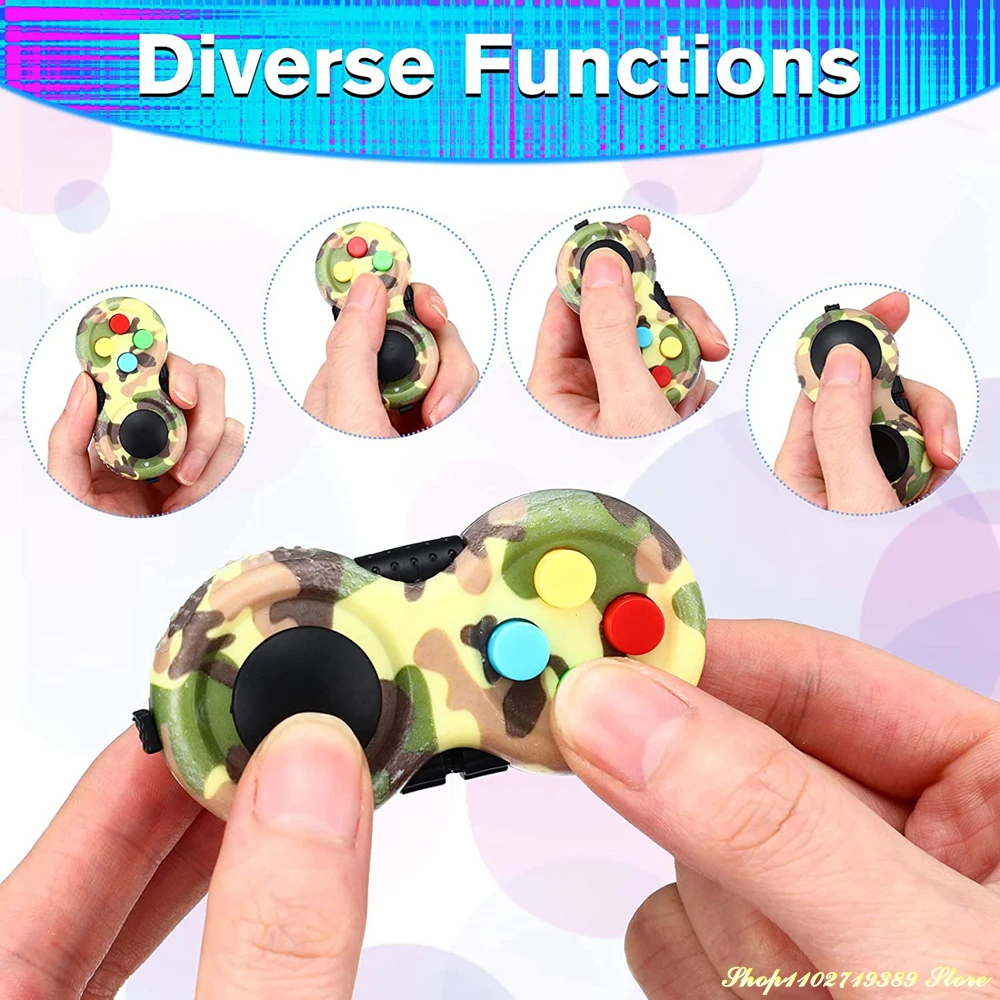 4Pcs Fidget Pad Sensory Toys Controller Stress Reducer Game Pad Mini Handheld Fidget Clicker For Adult Anxiety Stress Relief