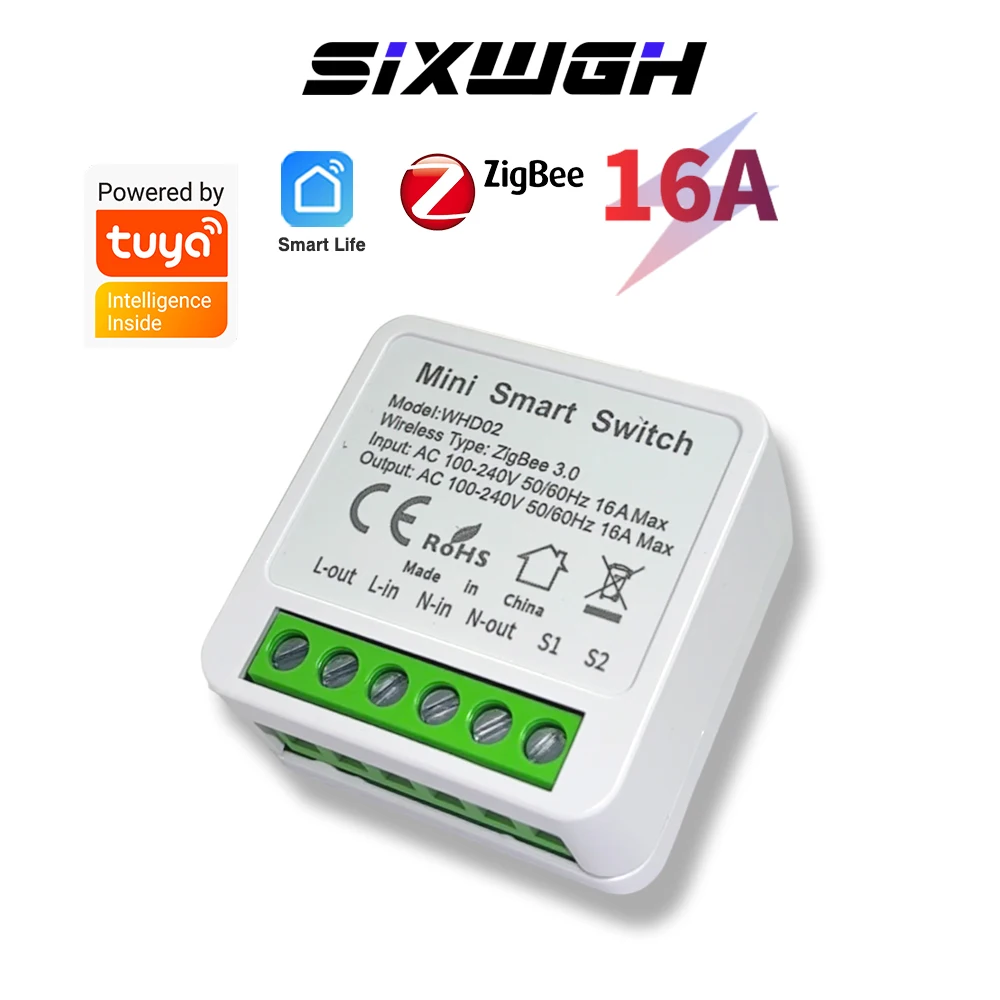 

Умный автоматический выключатель Tuya Zigbee, пульт дистанционного управления, совместимый с приложением SmartLife, Google Home Alexa для умных домов