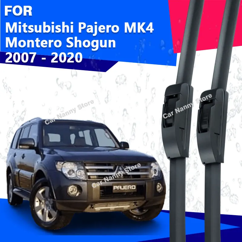 

Щетки лобового стекла для Mitsubishi Pajero MK4 Montero Shogun 2007-2020, автомобильные дворники, резиновая полоса, мягкие стеклоочистители